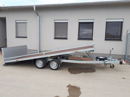 Prívesný vozík 2100 x 4500 hydraulický sklopný - PLATO 3500 kg