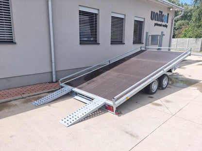 Prívesný vozík 2100 x 4500 hydraulický sklopný - PLATO 3500 kg