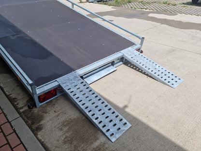 Prívesný vozík 2100 x 4500 hydraulický sklopný - PLATO 3500 kg