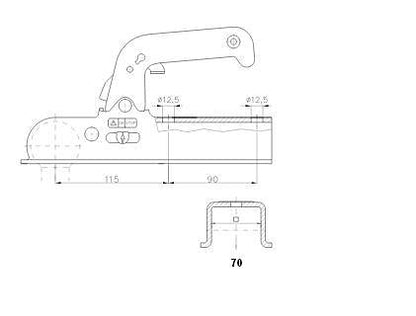 Prívesový kĺb 70x70 1500kg