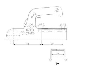 Prívesový kĺb 60x60 1500kg