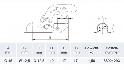 Prívesový kĺb KK 14 B-N3