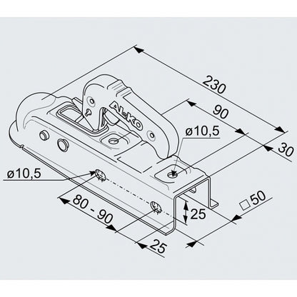 Prívesový kĺb 50x50 750kg AL-KO