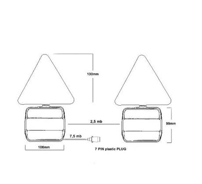 Set svetiel LED s magnetom a trojuholníkom  L1856 KAMAR