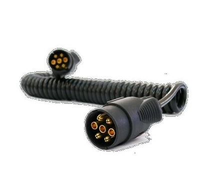 Špirálový kábel 5m 2x zástrčka 7 pól.12V