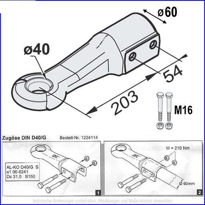 Ťažné oko DIN 40/60mm AL-KO
