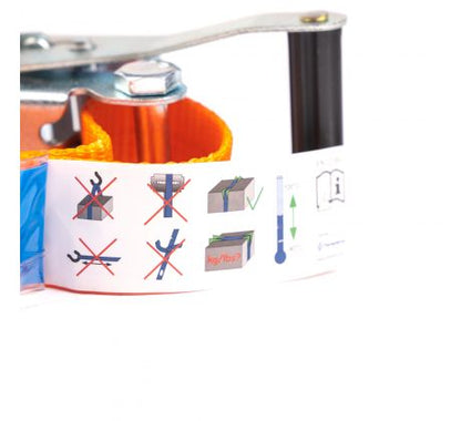 Gurtna 3T - Upínací pás s račňou dvojdielny s hrotovými hákmi (Forankra, 2022, 6 m, 35 mm, 3 000, Oranžová)