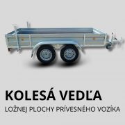 Dvojnápravový  prívesný vozík-kolesá vedľa ložnej plochy