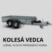 Dvojnápravový prívesný vozík kolesa vedľa ložnej plochy