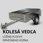 Prívesný vozík kolesa vedľa ložnej plochy