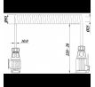 Špiral.kábel 3m zástrčka/zásuvka 13 pol.12V